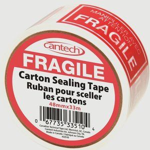 Fragile Handle with Care Carton Sealing Tape/Lot of 5 rolls